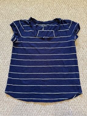 GAP Navy and White Striped Short Sleeve Easy Tee